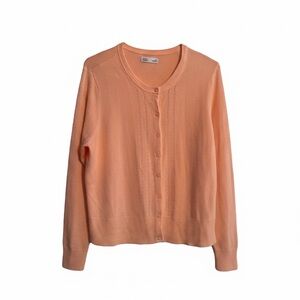 Croft & Barrow Extra Soft Classic Pointelle Cardigan  Pink XXL A0017